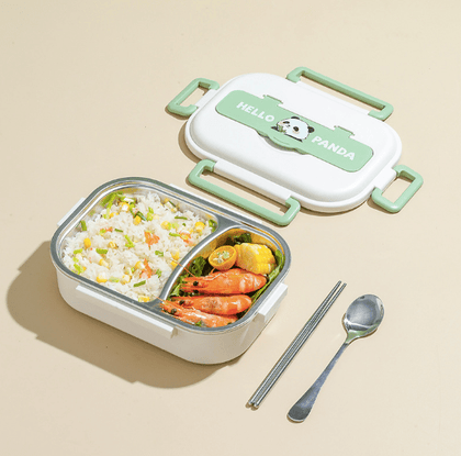 可愛熊貓兩格飯盒 - TW - 1021 - 禮品採購 | 紀念品 | 贈品訂造